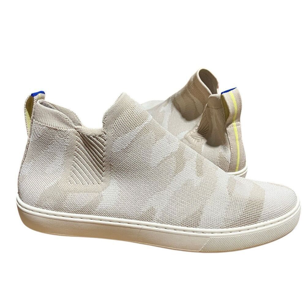 Rothys Sneakers WMNS 11.5 Sand Camo Chelsea Ankle Boots Pull‎ On Beige High Top